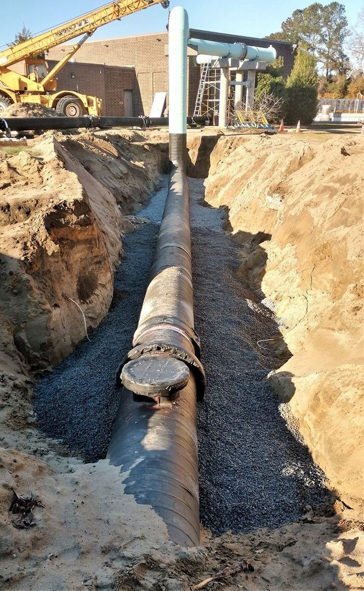 Storm water and sewage pipe laying
