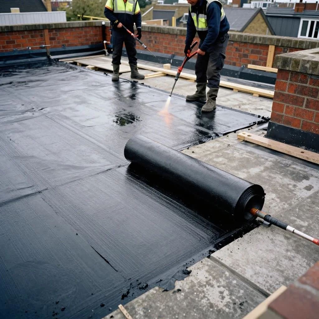 Roof waterproofing membrane application