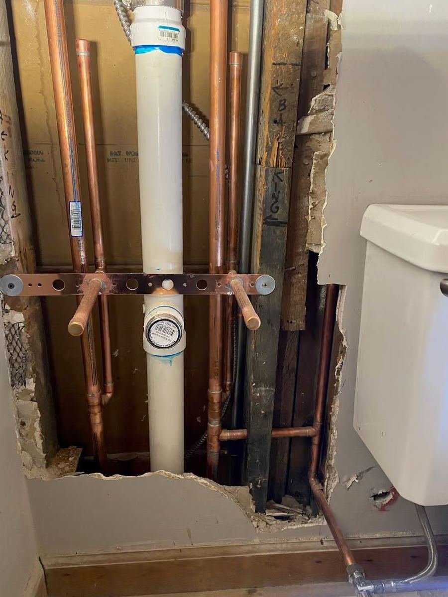 Domestic water riser installation